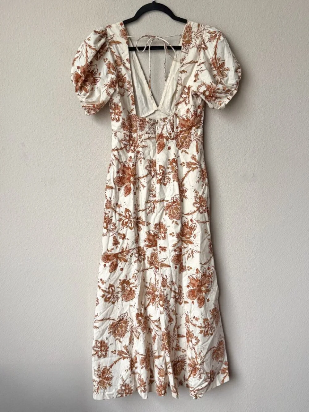 Abercrombie & Fitch Floral Puff Sleeve Poplin Midi Dress Size XS - Picture 3 of 5